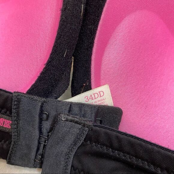 Victoria’s Secret Pink Black Strapless Push Up Bra Size 34DD - Picture 10 of 10